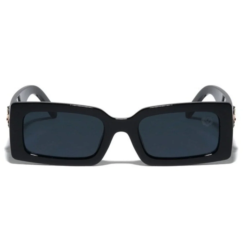 Men Sunglasses Square Dark Black Lens Cholo Style Hip Hop Street Gangster Lentes